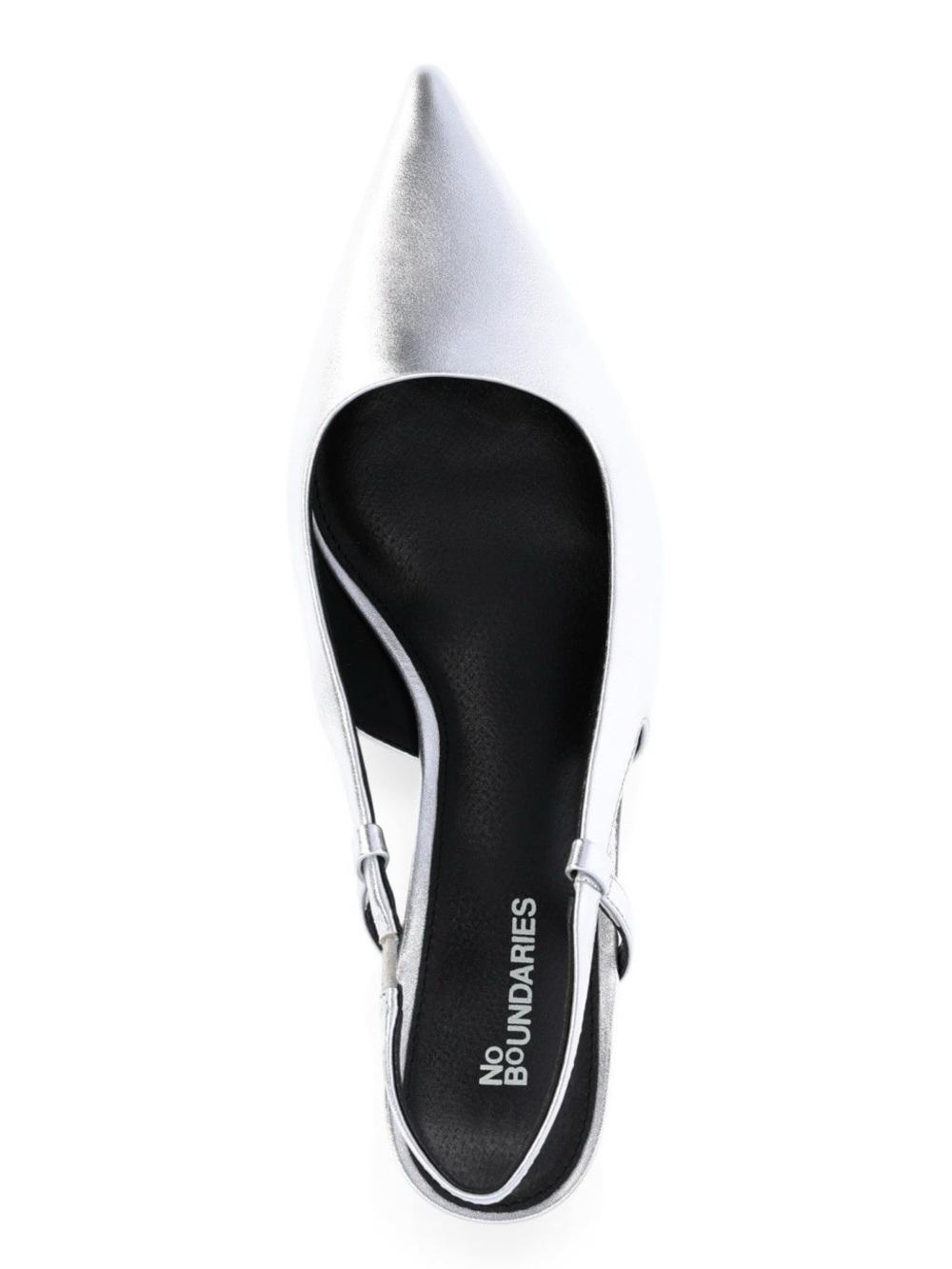 No Boundaries Silver Slingback Kitten Heels Women’s Size 8 Pointed Toe
